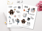 Preview: Mädchen Wochenende Sticker Set
